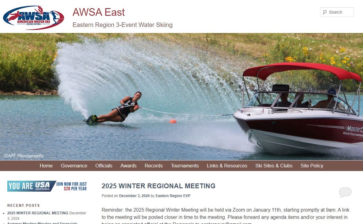 AWSA East | Eastern Region 3-Event Water Skiing