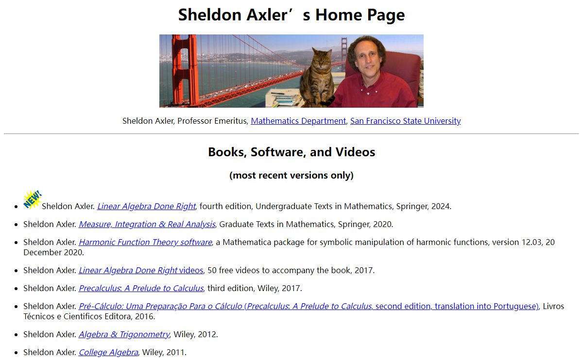 Sheldon Axler's Home Page