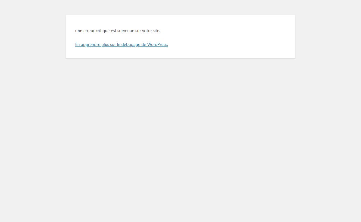WordPress » Erreur