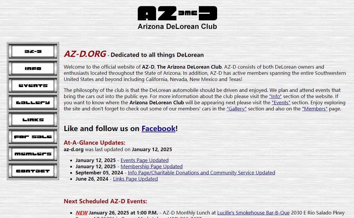 AZ-D.org - The Arizona DeLorean Club