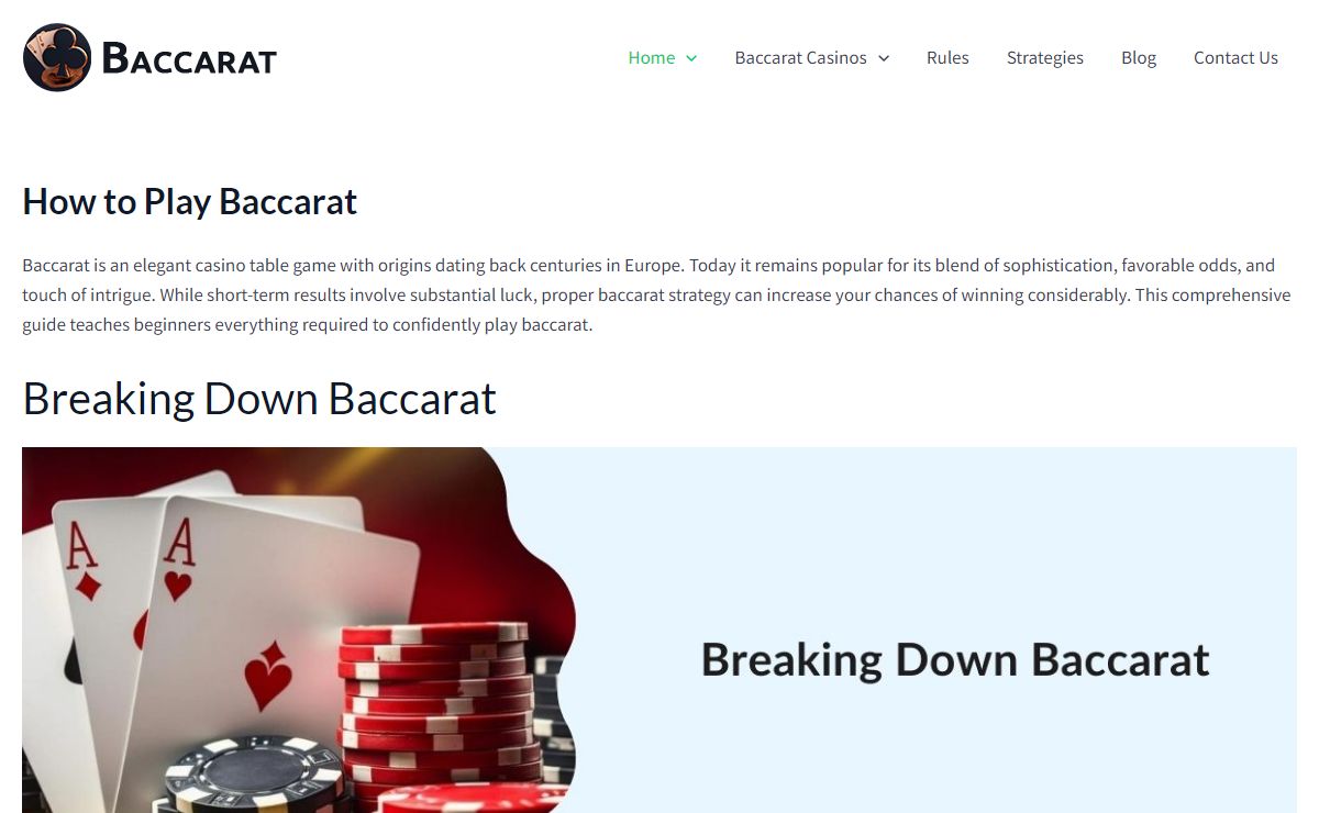 How to Play Baccarat in 2024
