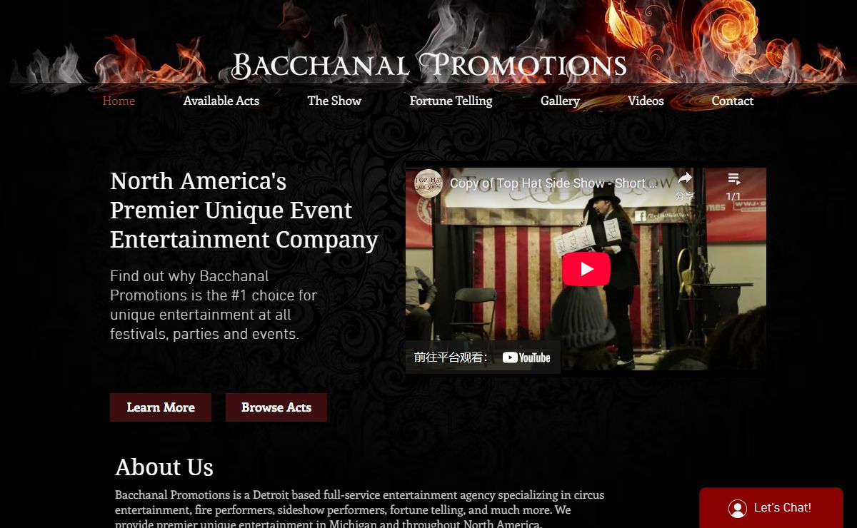 Circus Entertainment for Events - Bacchanal Promotions - Michigan