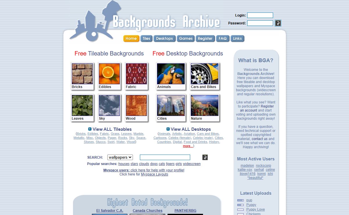 Backgrounds Archive: quality desktop wallpapers and myspace backgrounds