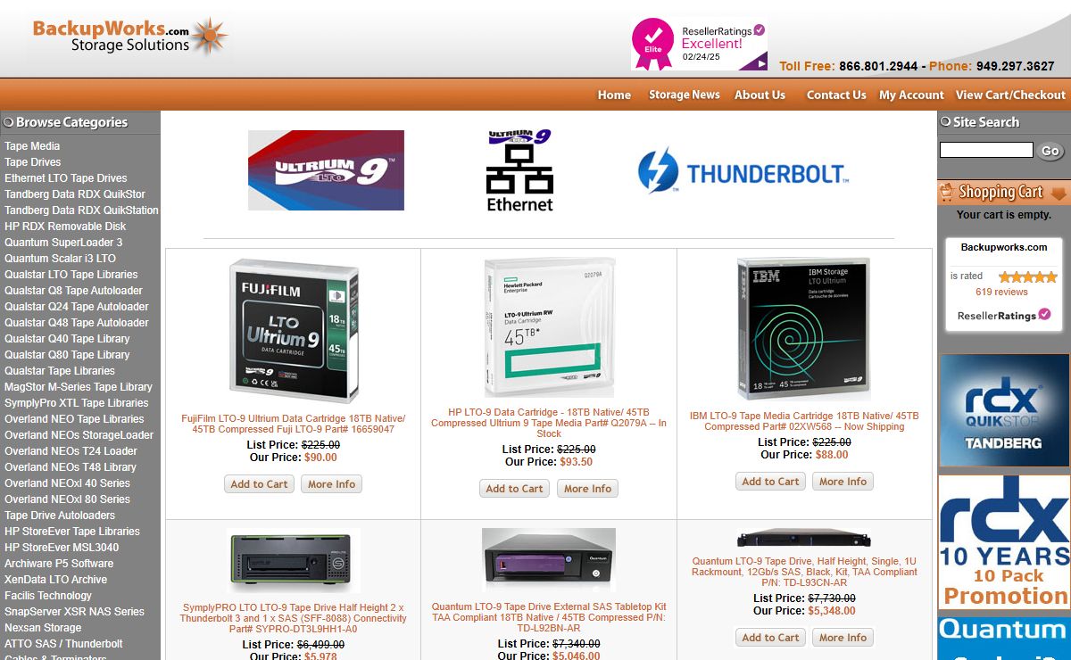 Backupworks.com - Data Storage Solutions, Tape, Disk, NAS and SAN Solutions