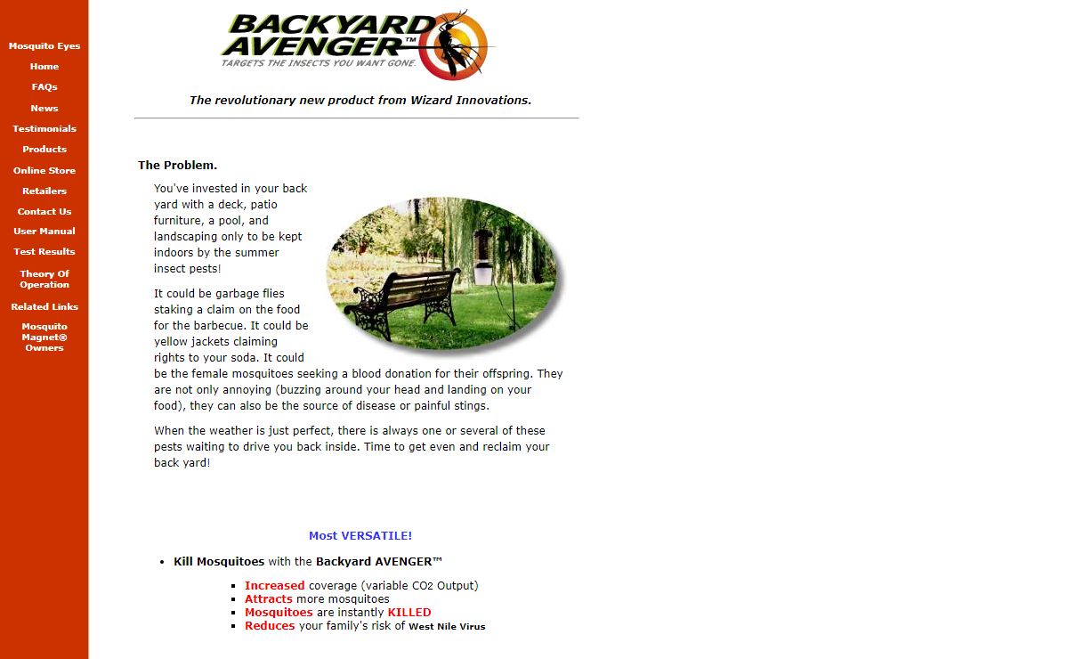 Backyard AVENGER - Kills Mosquitoes, Flies, and Yellow Jackets