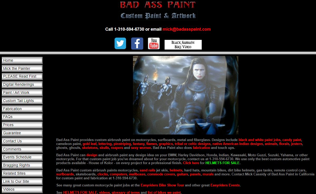Custom motorcycle paint jobs by Bad Ass Paint