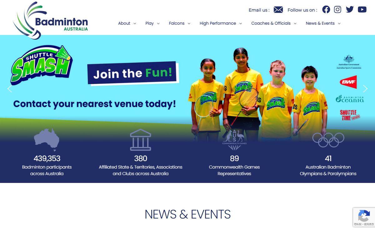 Homepage - Badminton Australia