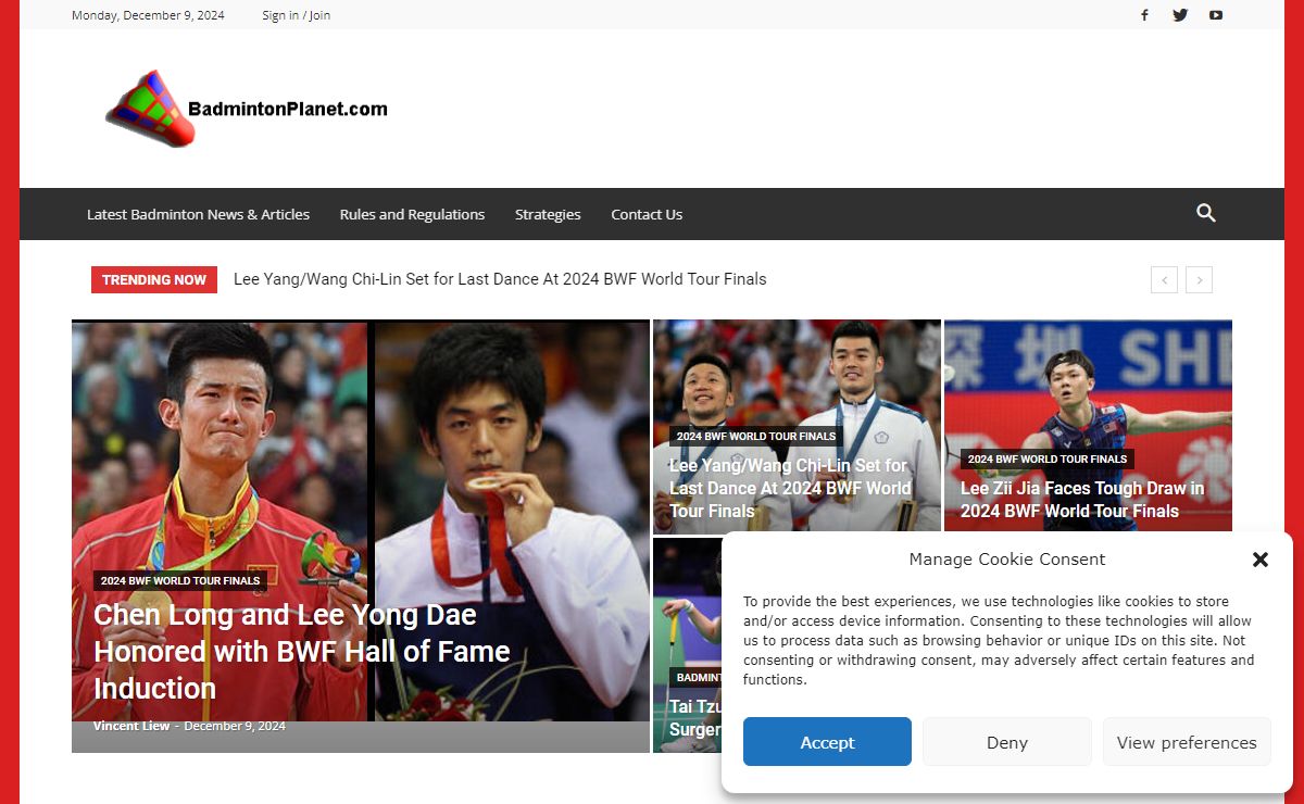Badminton - Badminton News, Badminton Videos, Badminton Rules & Regulations.