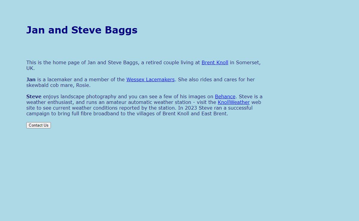 Jan and Steve Baggs