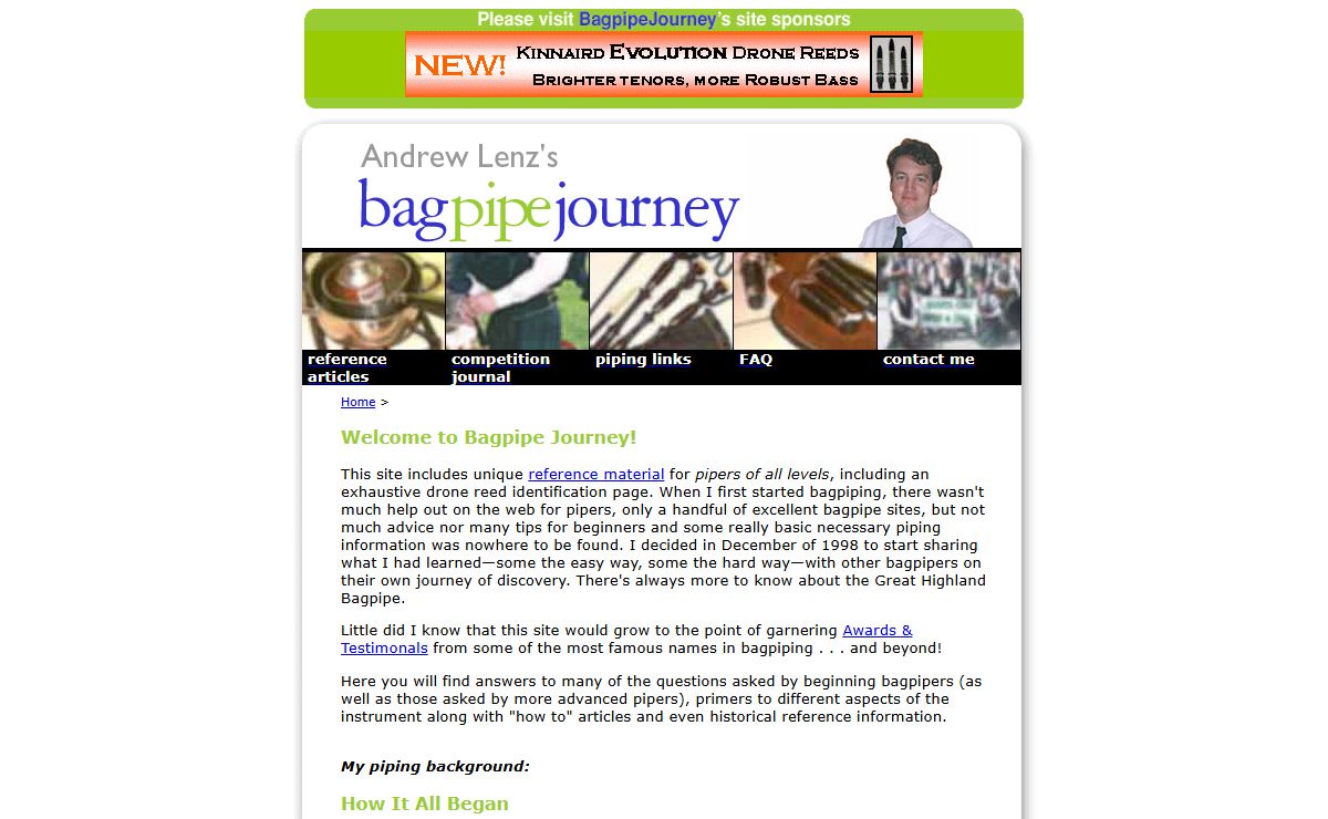 Andrew Lenz's Bagpipe Journey - Bagpiping Tips, Advice, Help and Reference