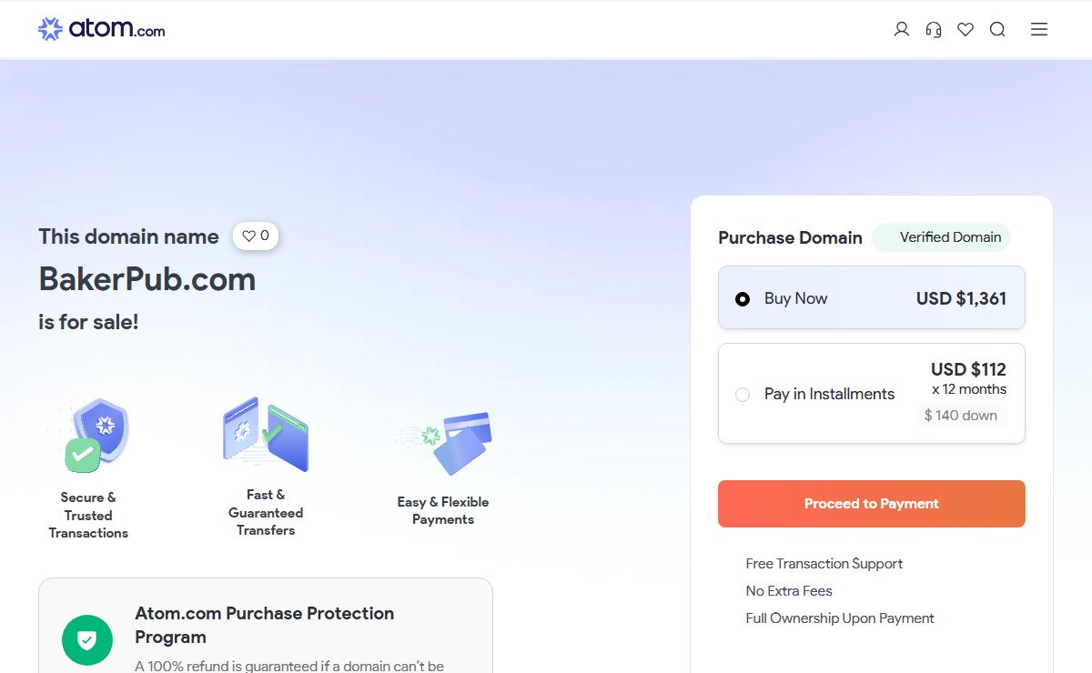 BakerPub: The domain name BakerPub.com is for sale