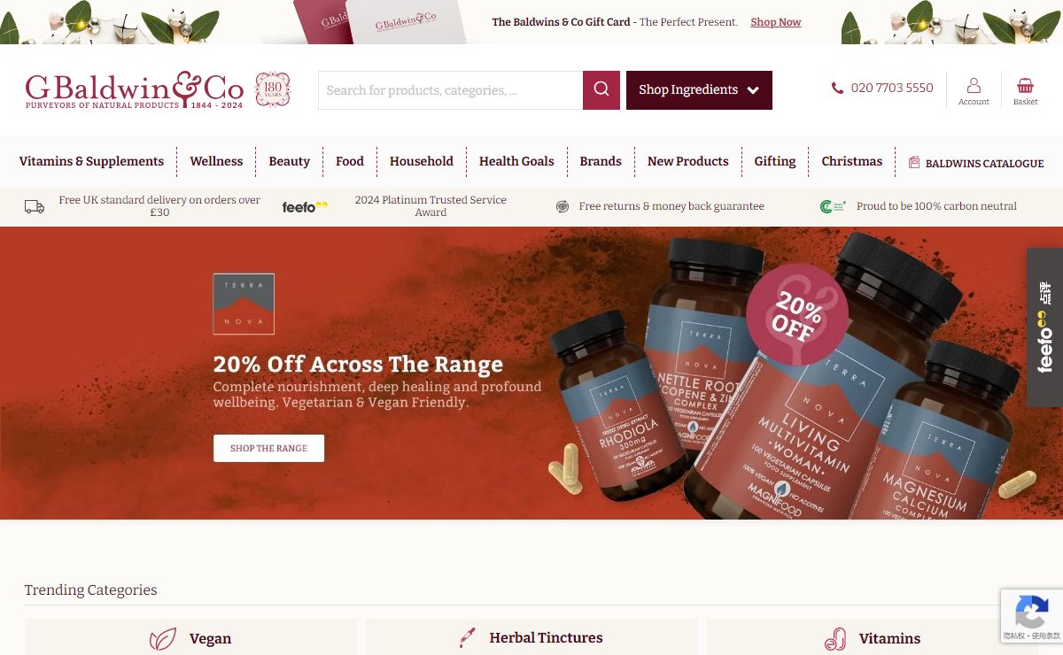 Herbs, Essential Oils & Natural Remedies | G Baldwin & Co