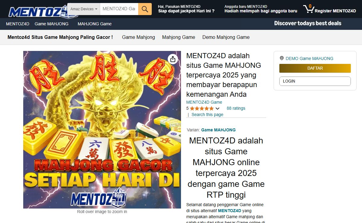 Mentoz4d: Alternatif Game mahjong & paling terbaru hanya di mentoz 4d