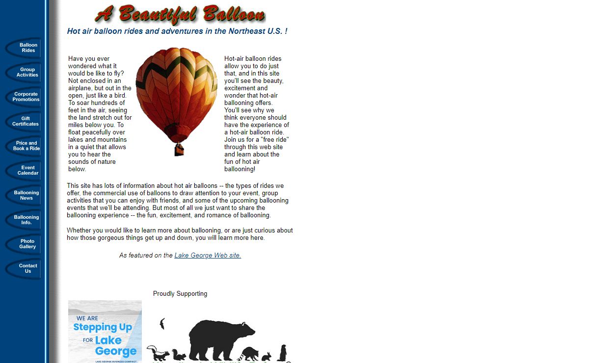 Hot air balloon rides from A Beautiful Balloon, Inc.