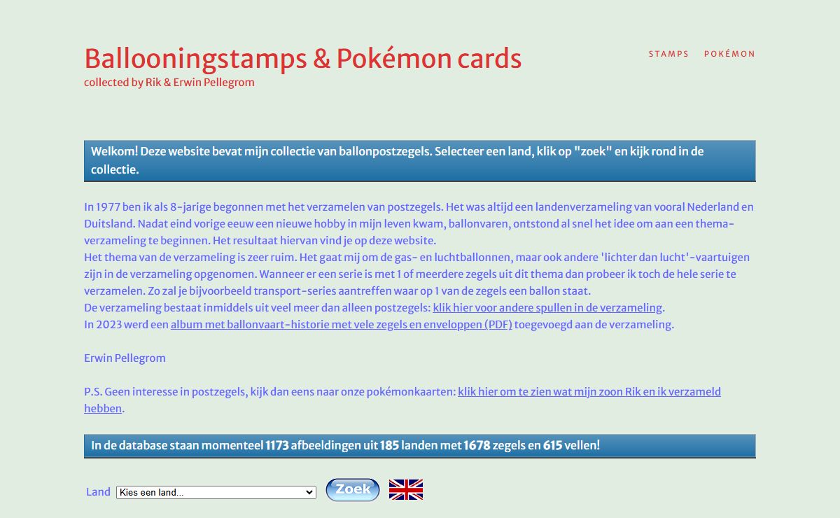 Ballooningstamps & Pokémon cards – collected by Rik & Erwin Pellegrom