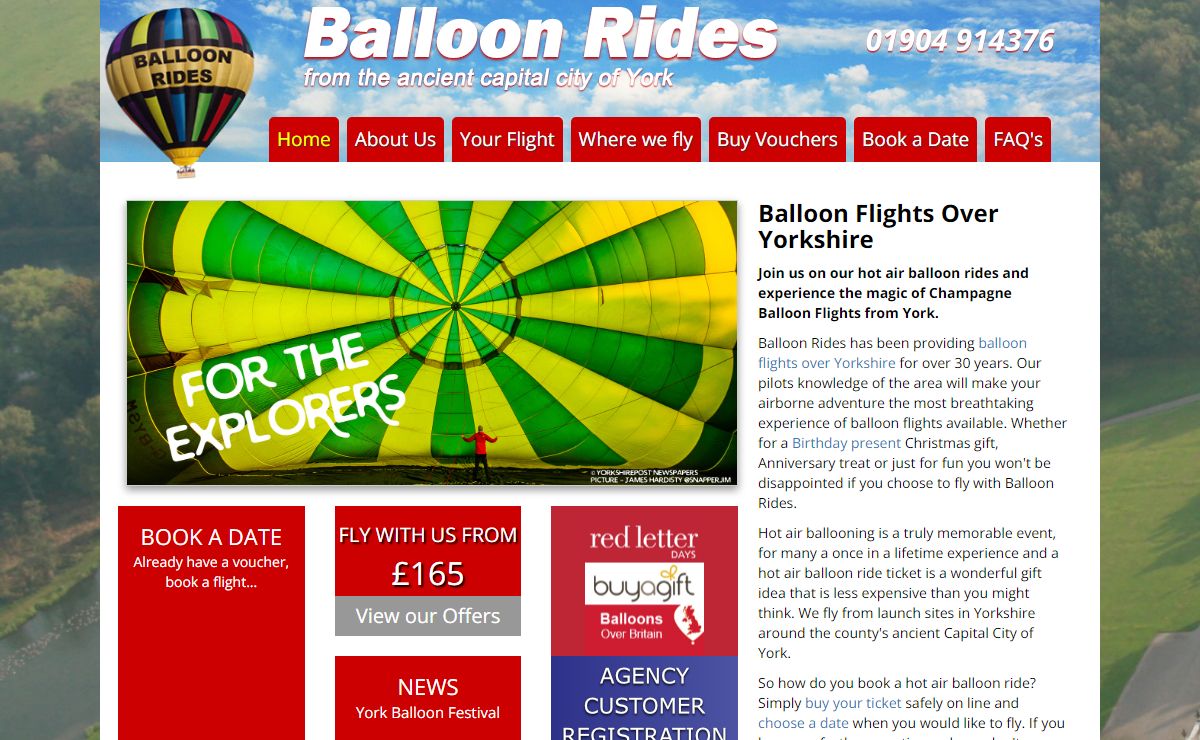 Hot Air Balloon Rides - Yorkshire &amp; Lincolnshire