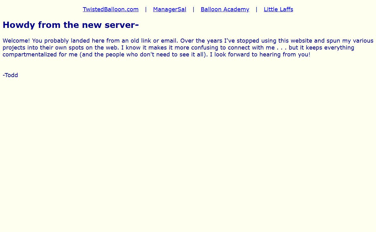 Todd Neufeld's former balloonshow.com site