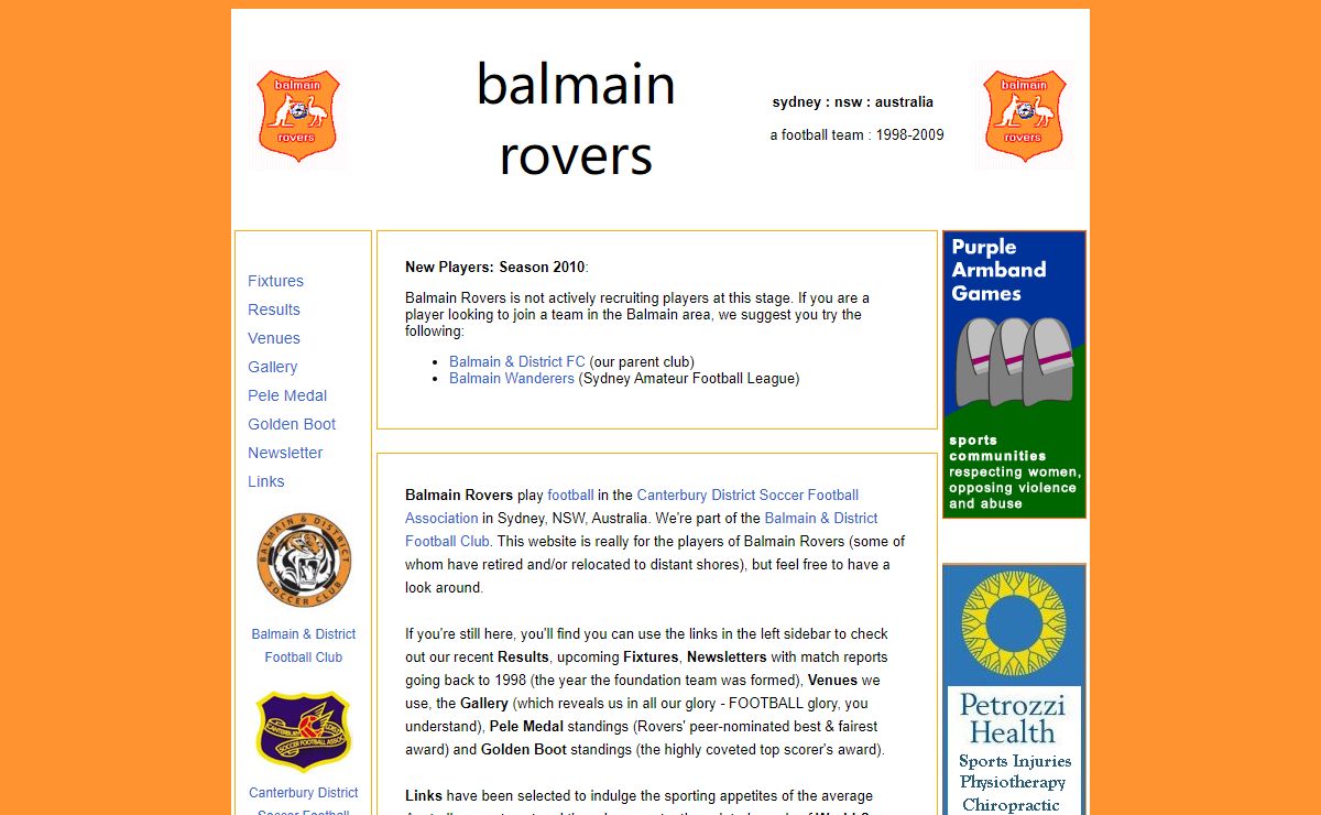 Sydney Soccer - Balmain Rovers Football Club, Sydney, Australia