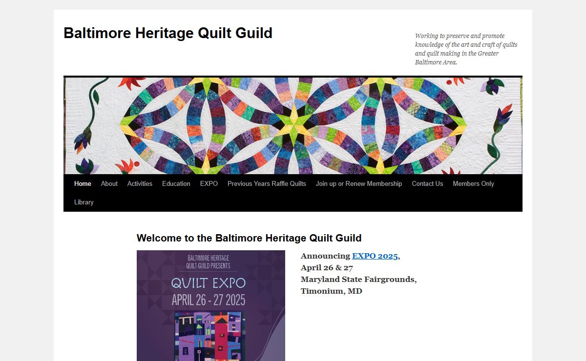 Baltimore Heritage Quilt Guild | Working to preserve and promote knowledge of the art and craft of quilts and quilt making in the Greater Baltimore Area.