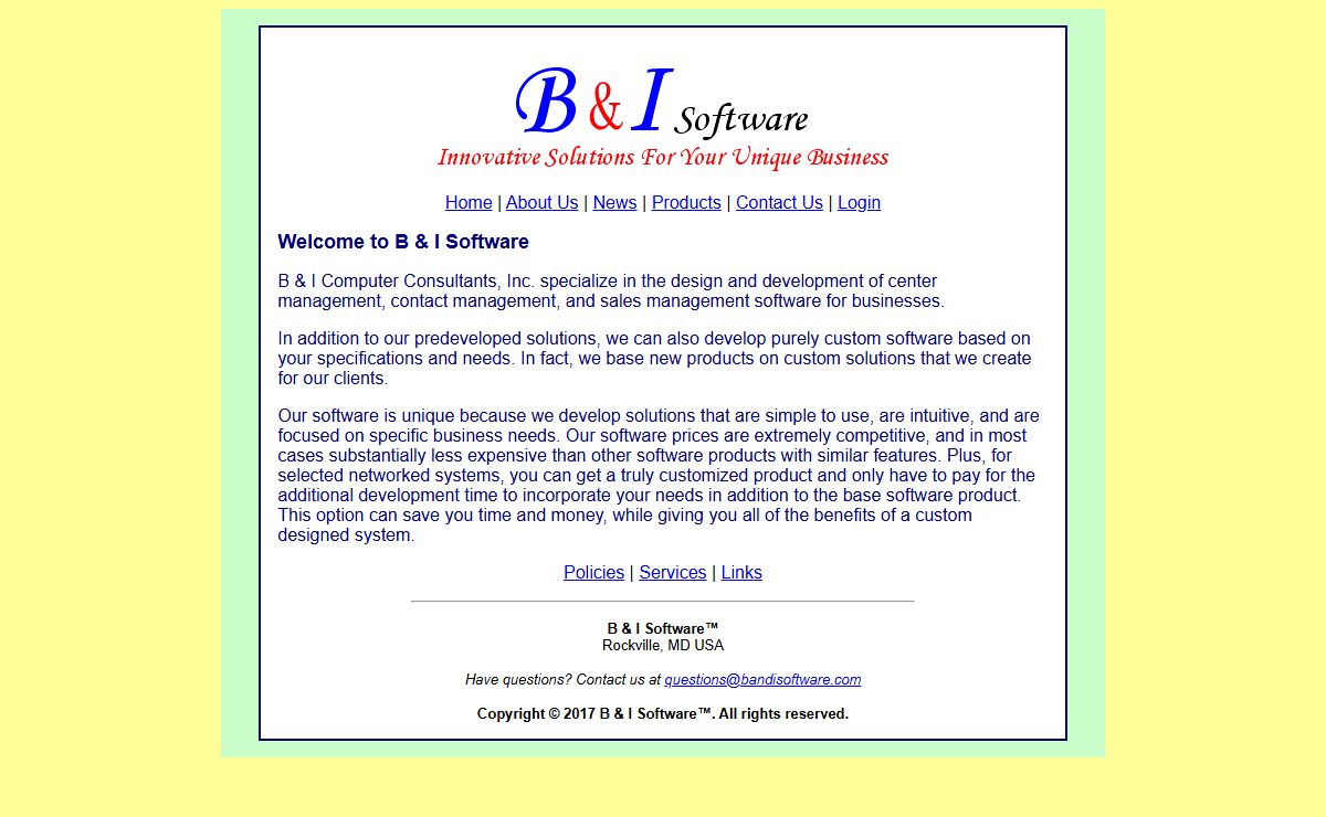 B & I Computer Consultants- Specializing in Center Management, Contact Management and Retail POS Software