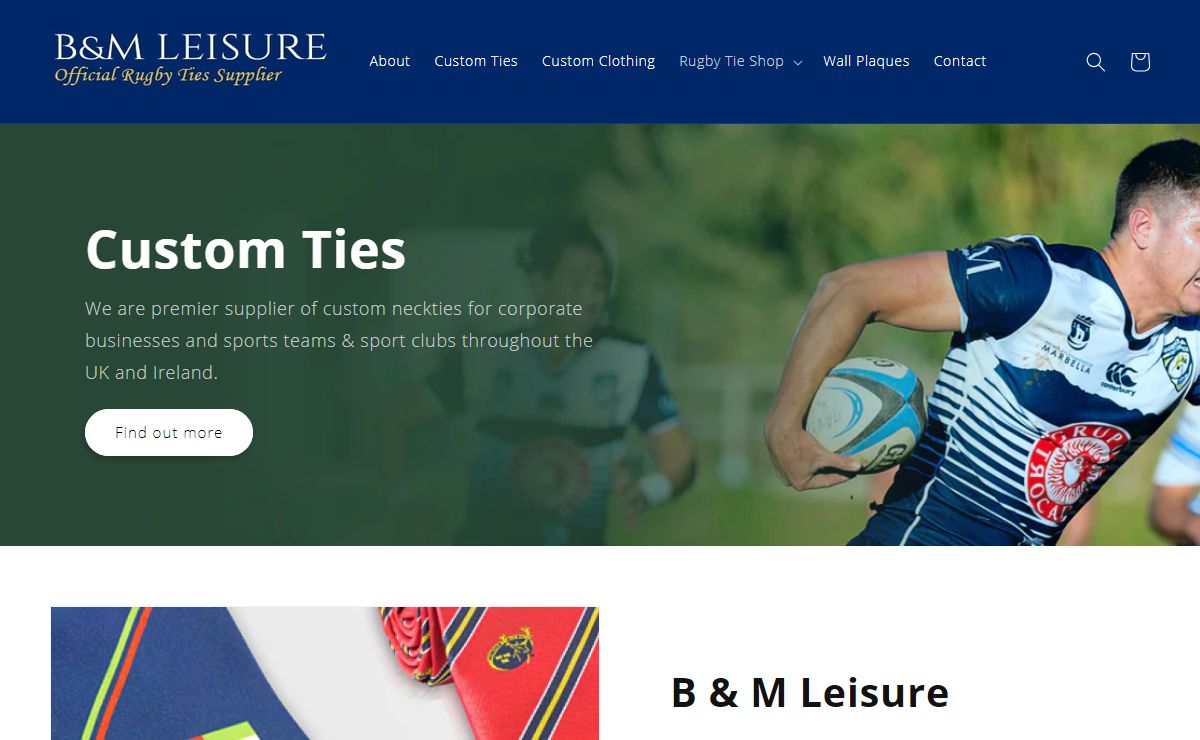 Bespoke and Custom Ties for Sports clubs, Rugby, Golf, Schools – B&M Leisure