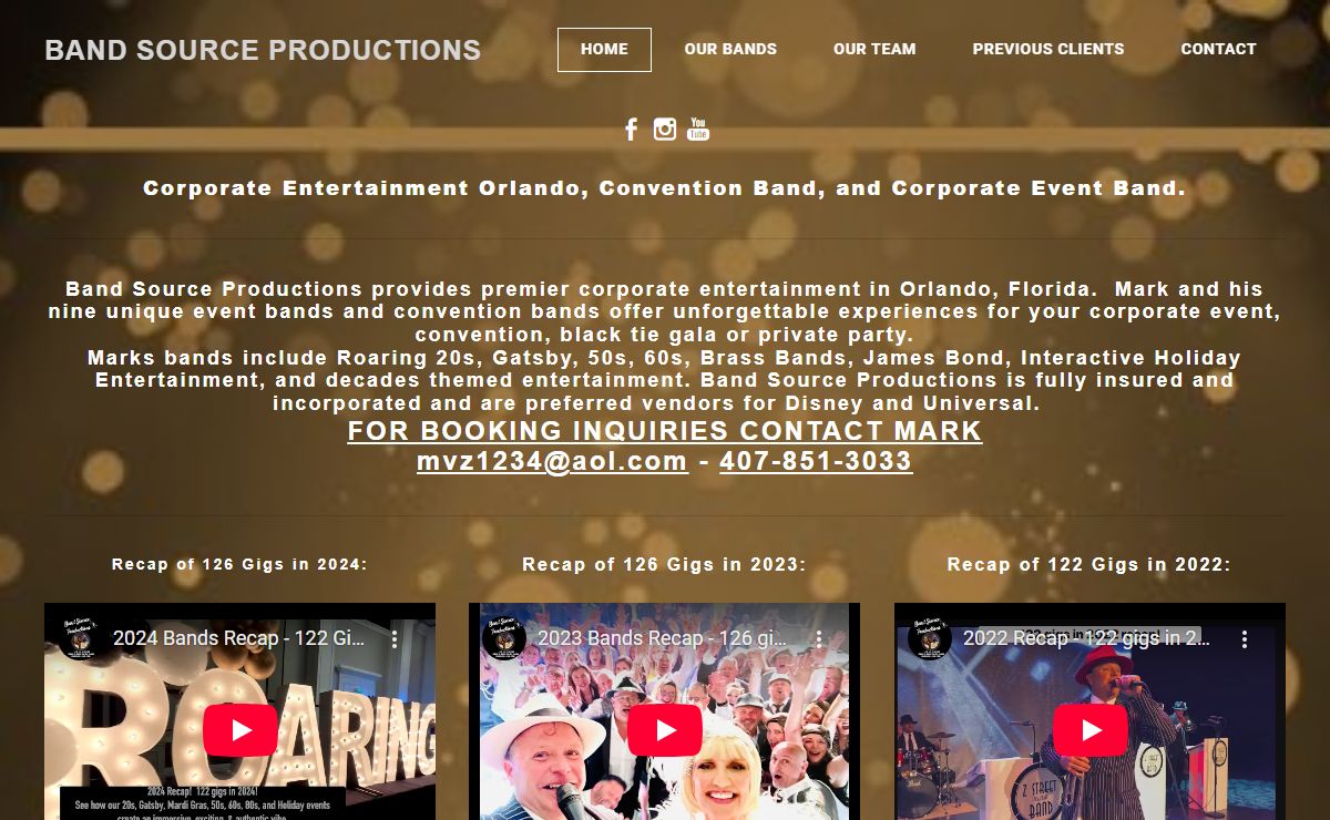 BAND SOURCE PRODUCTIONS - Corporate Entertainment | Corporate Events | Orlando, FL