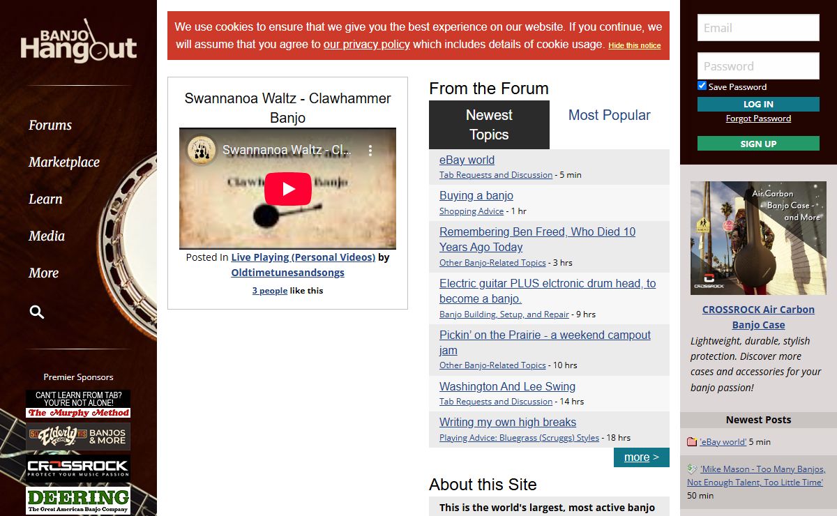 Banjo Hangout - banjo forum, lessons, videos, jukebox, and more - Banjo Hangout
