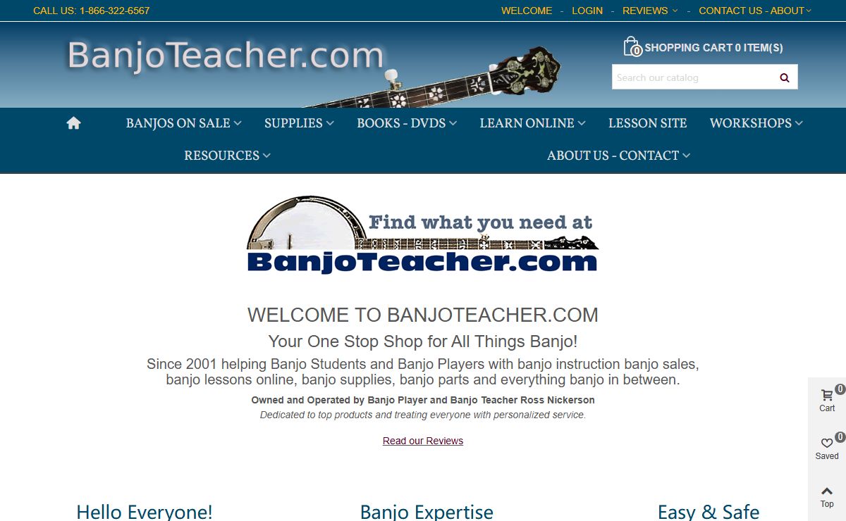 BanjoTeacher.com | Instruction | Banjos for Sale | Supplies