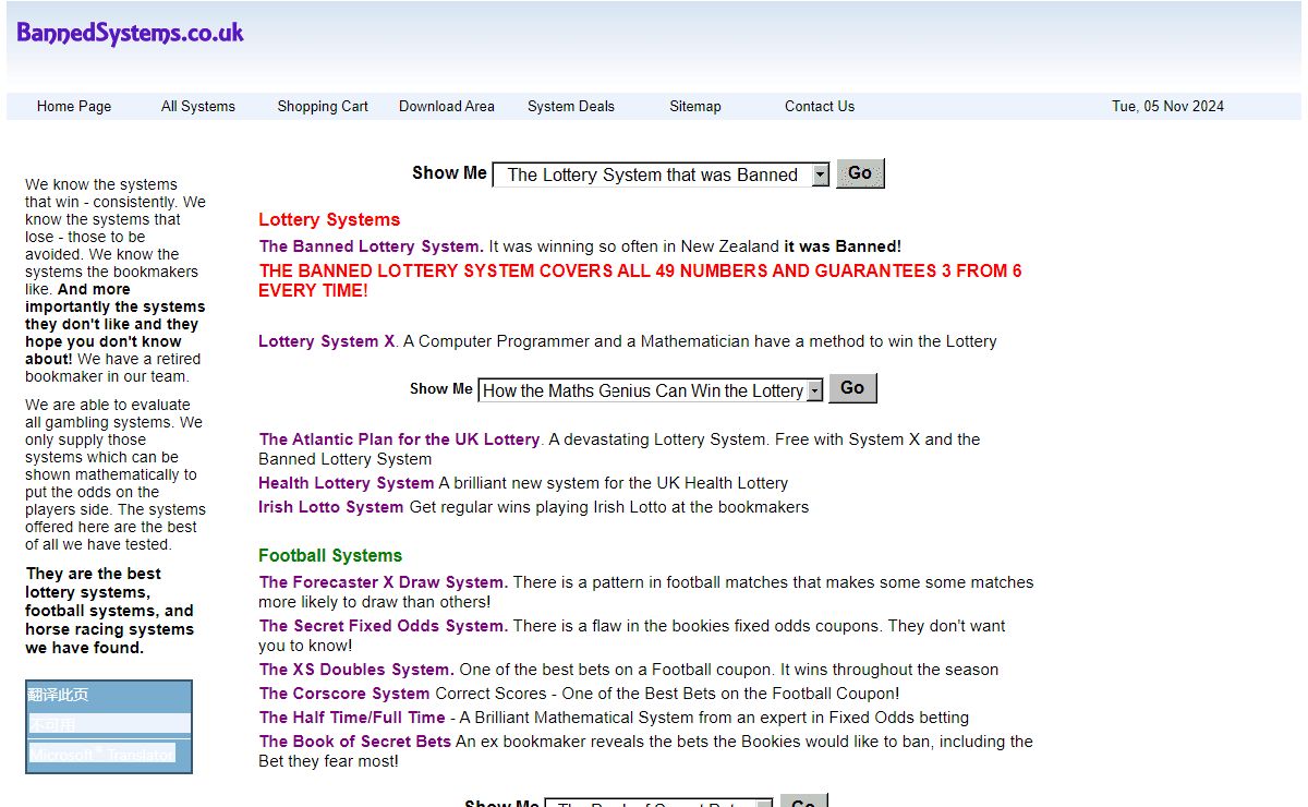 The Website the Bookmakers Want to Ban! We know the systems that win - and the systems that lose. Football, Horse Racing, Lottery, Sports betting and more