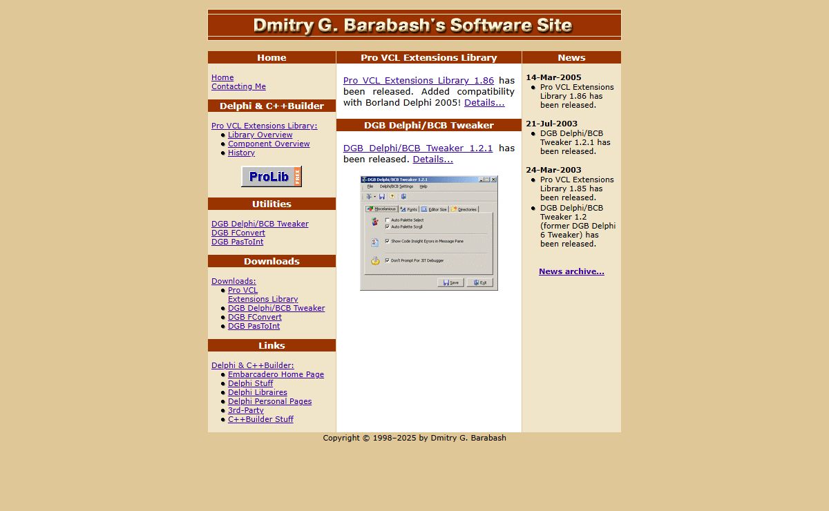 Dmitry G. Barabash's Software Site
