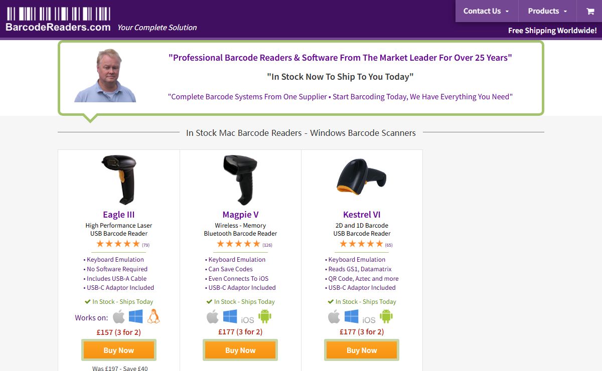 Barcode Readers .com, Mac and PC Barcode Scanners, for OSX and Windows