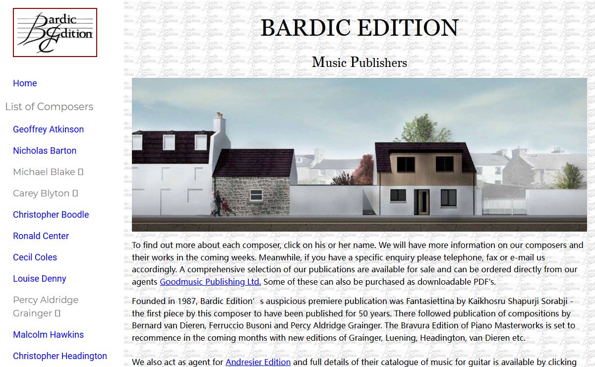 Bardic Edition, Music Publishers.