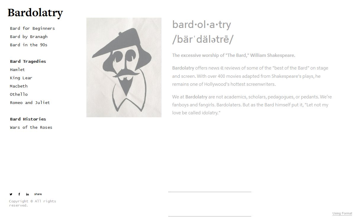 About - Bardolatry
