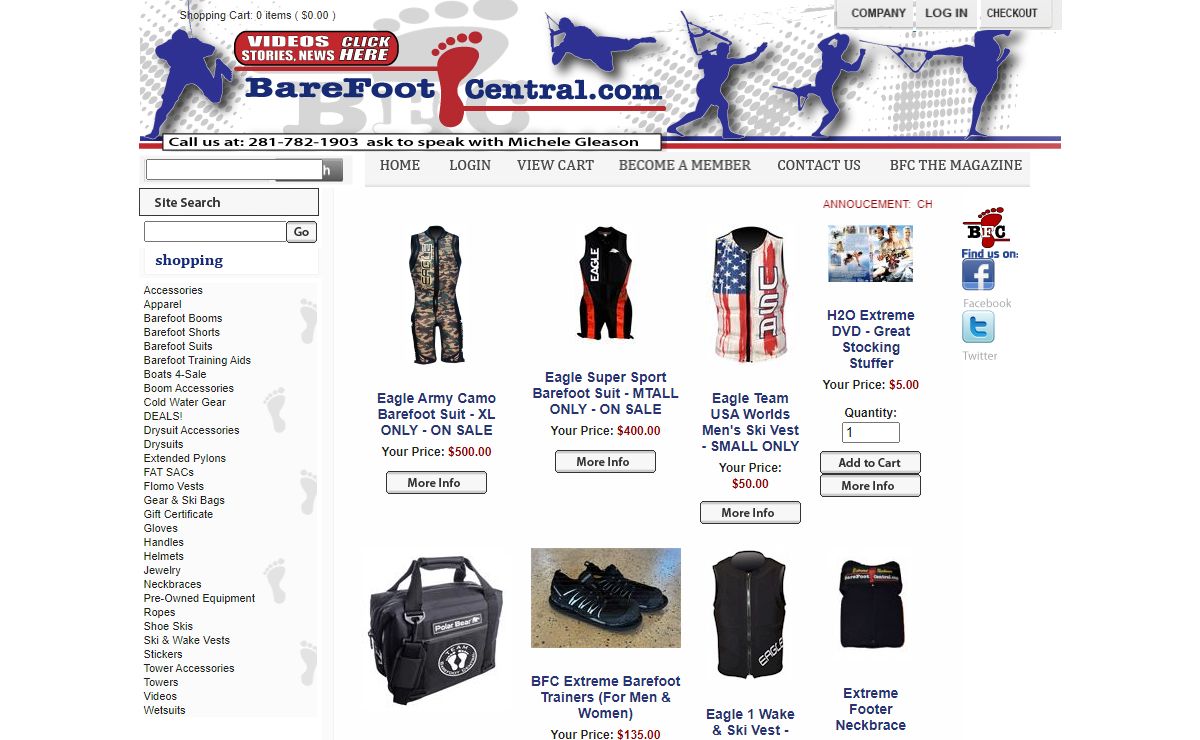 Barefooting & Waterski Equipment | BarefootCentral.com