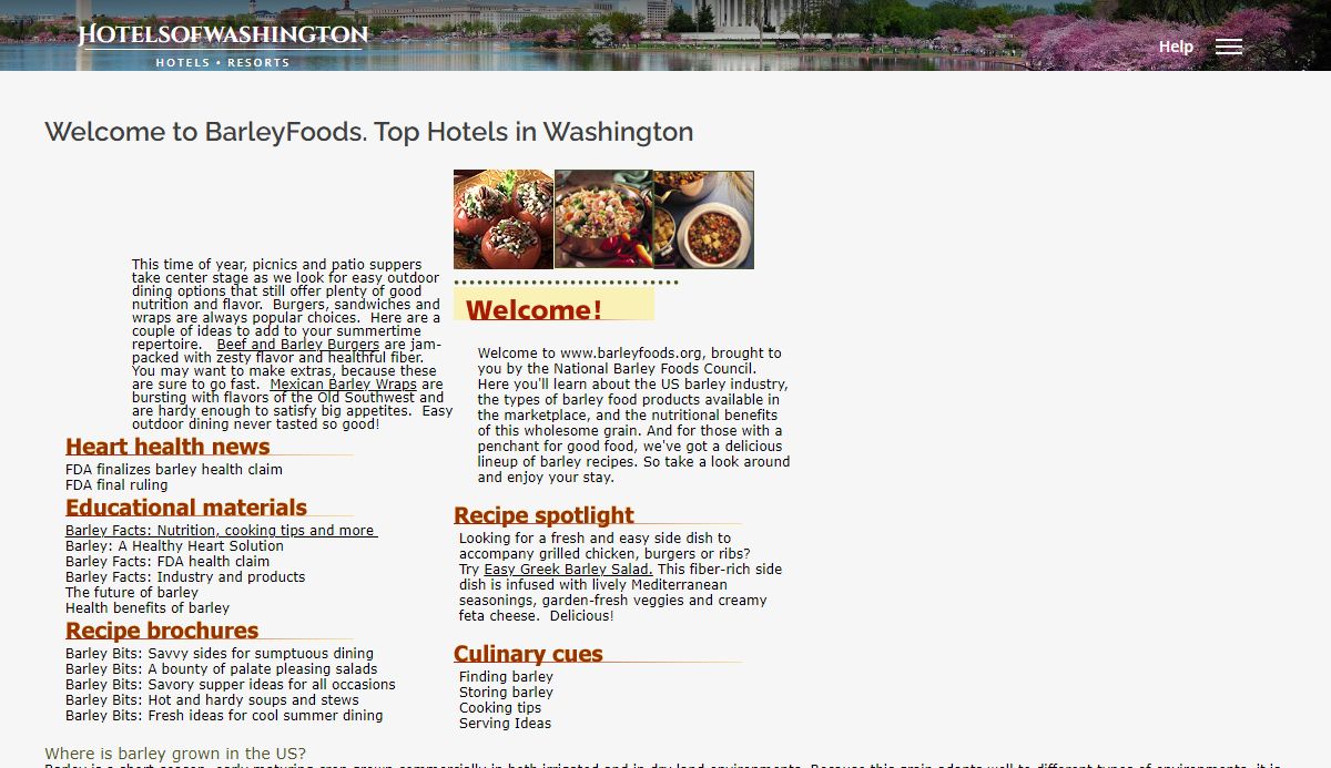 Welcome to BarleyFoods. Top Hotels in Washington