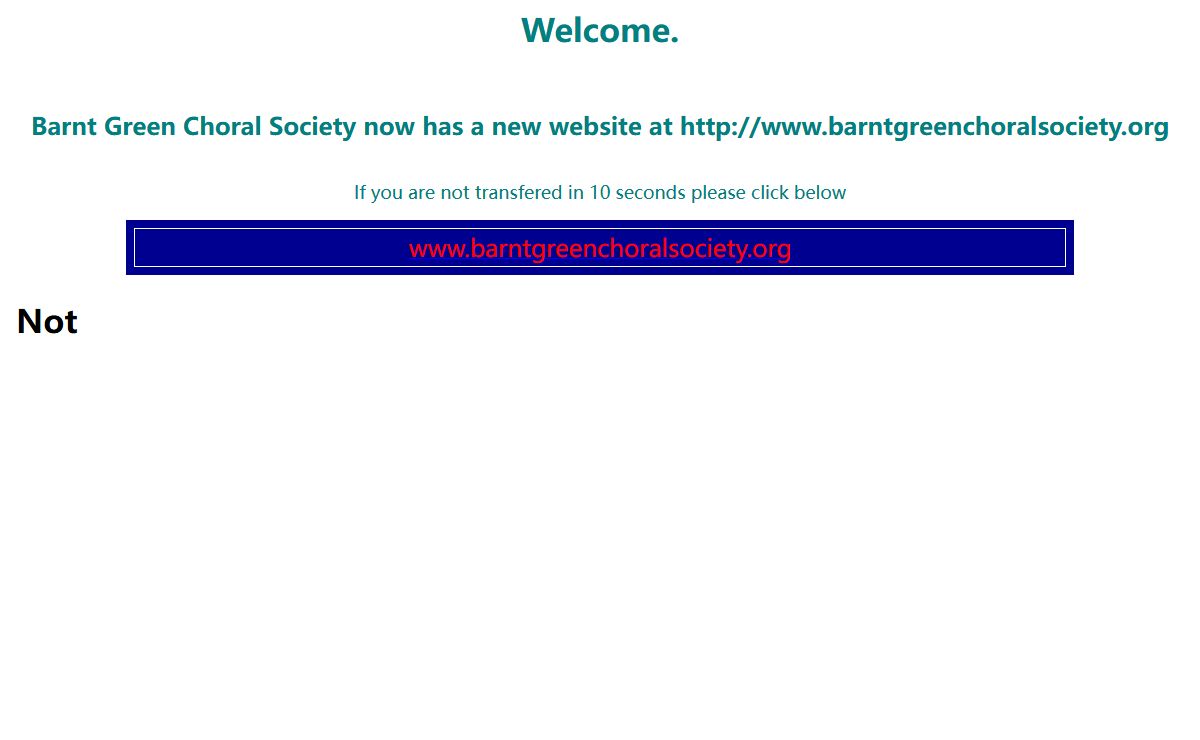 Barnt Green Choral Society Top Level Index Page.