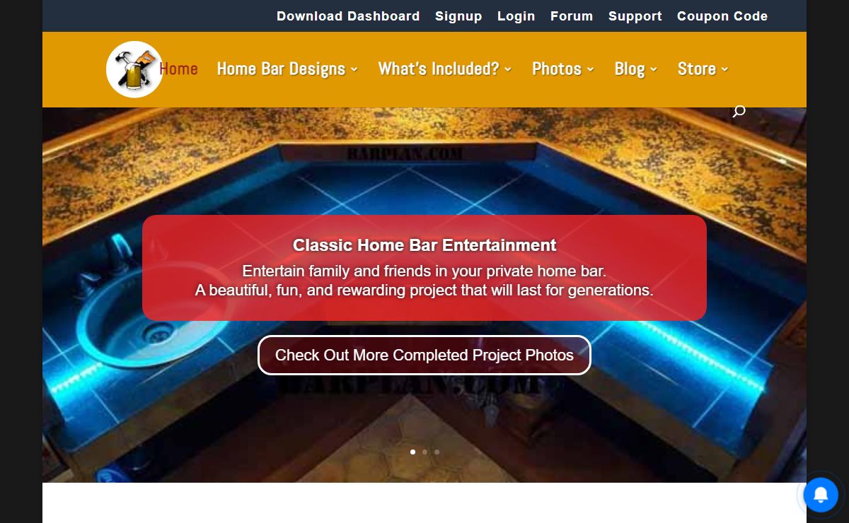 Easy Home Bar Plans - Printable PDF Home Bar Designs