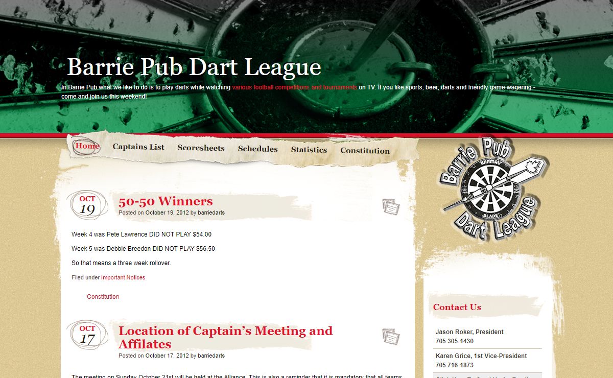 Barrie Pub Dart League