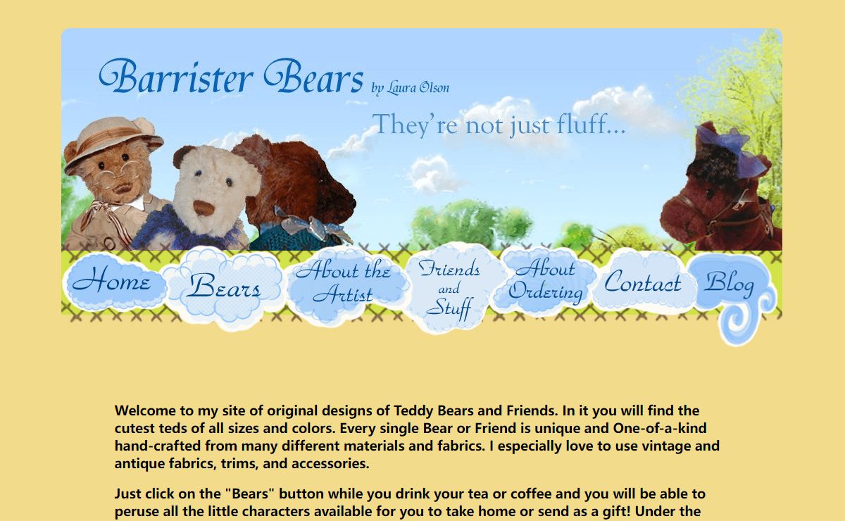 Artist Collectible Teddy Bears & Dolls for Sale, Handcrafted by Barrister Bears
