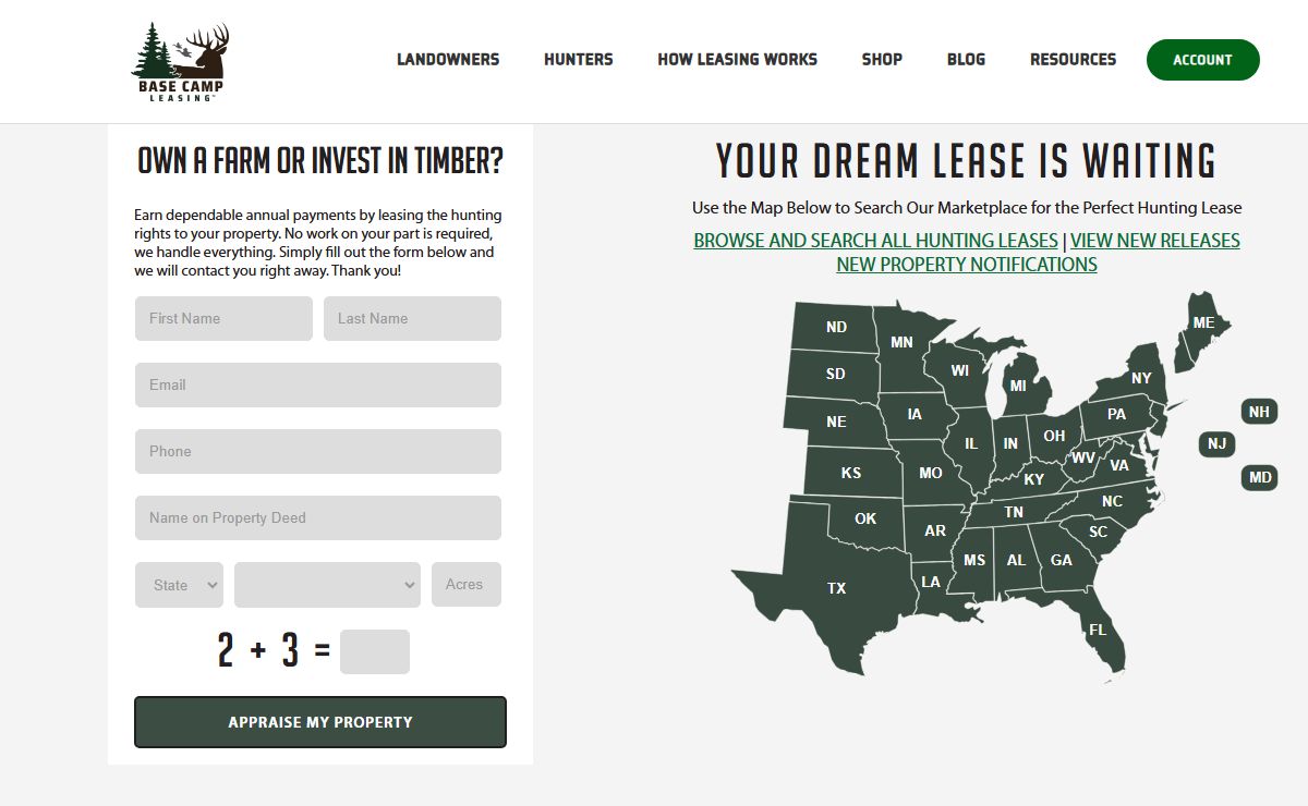 High Quality Hunting Leases for Deer Hunting | Base Camp Leasing