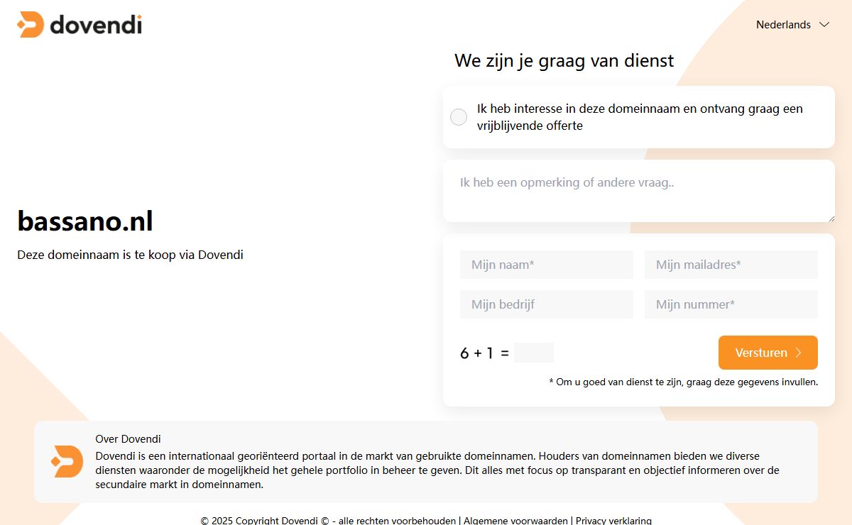 Dovendi - bassano.nl is nu te koop