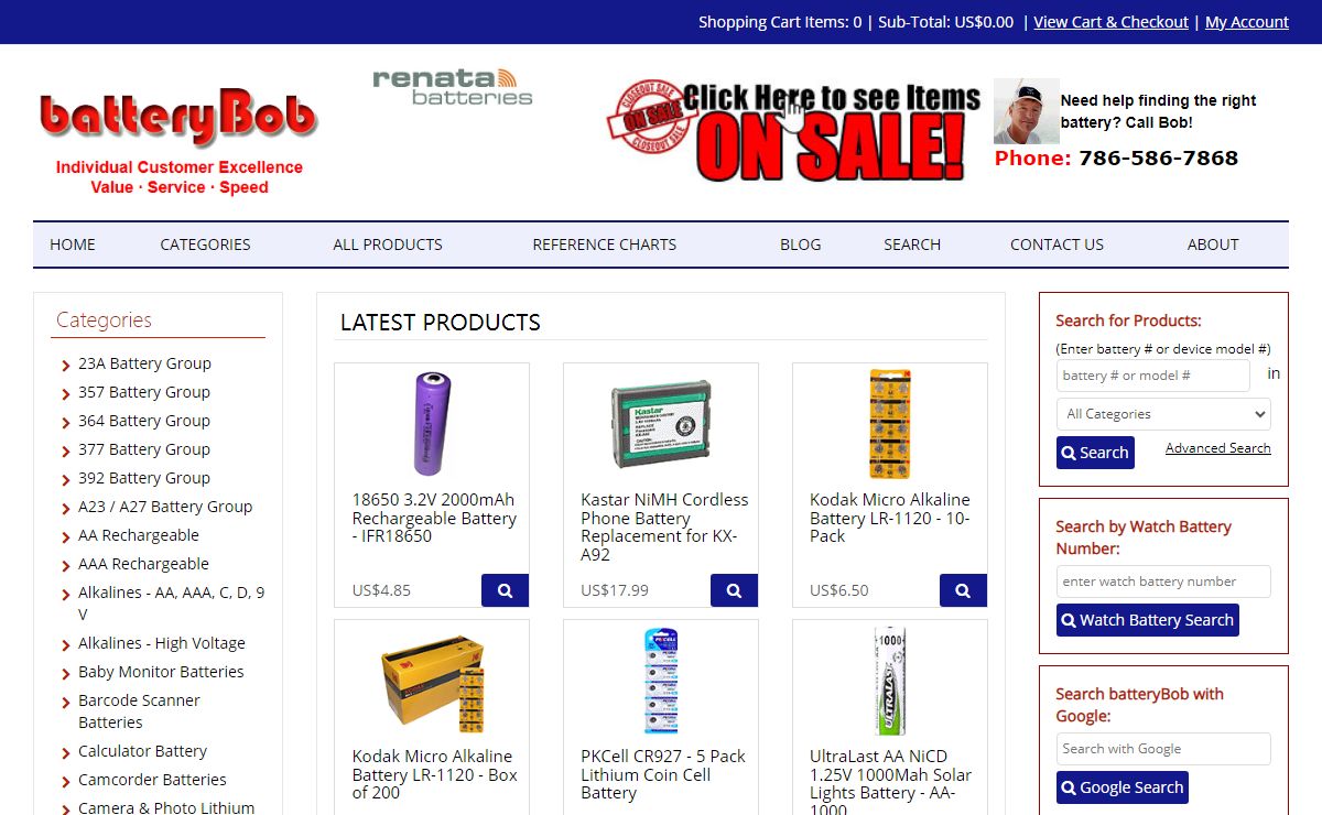 Watch Batteries - AA AAA batteries - Rechargeable Batteries - Shipped Free in US - Watch Batteries - AA AAA batteries - Rechargeable Batteries