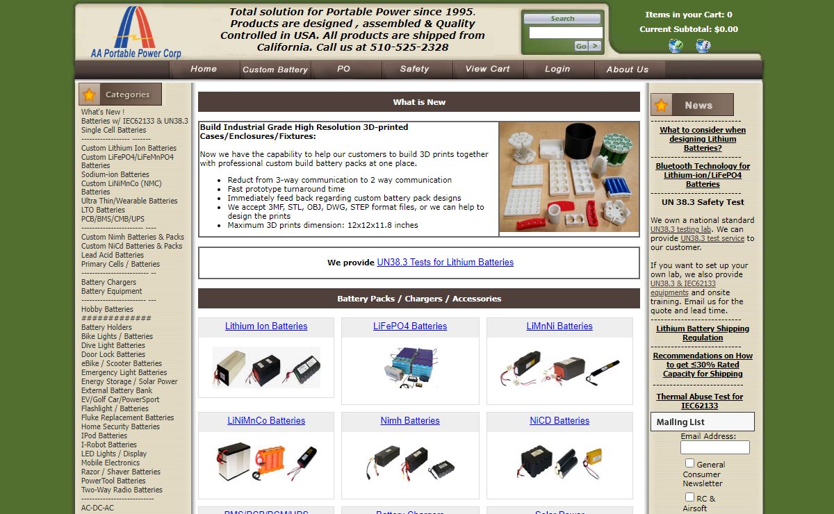 BatterySpace.com/AA Portable Power Corp. Tel: 510-525-2328 - Powerizer Battery Official Site