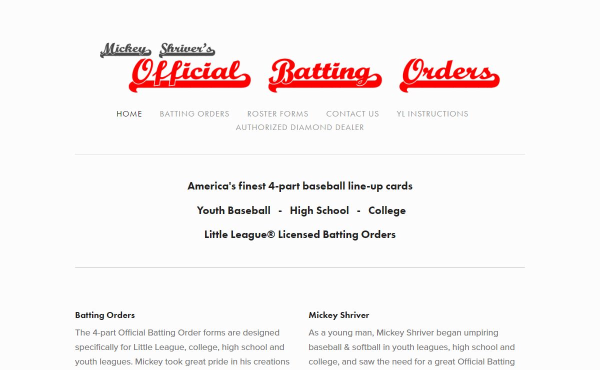 BattingOrders.com - Batting Orders, Roster Forms and Score-Right Scorebooks