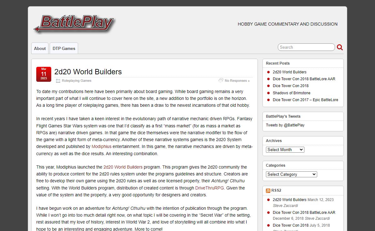 BattlePlay – Hobby Game Commentary and Discussion