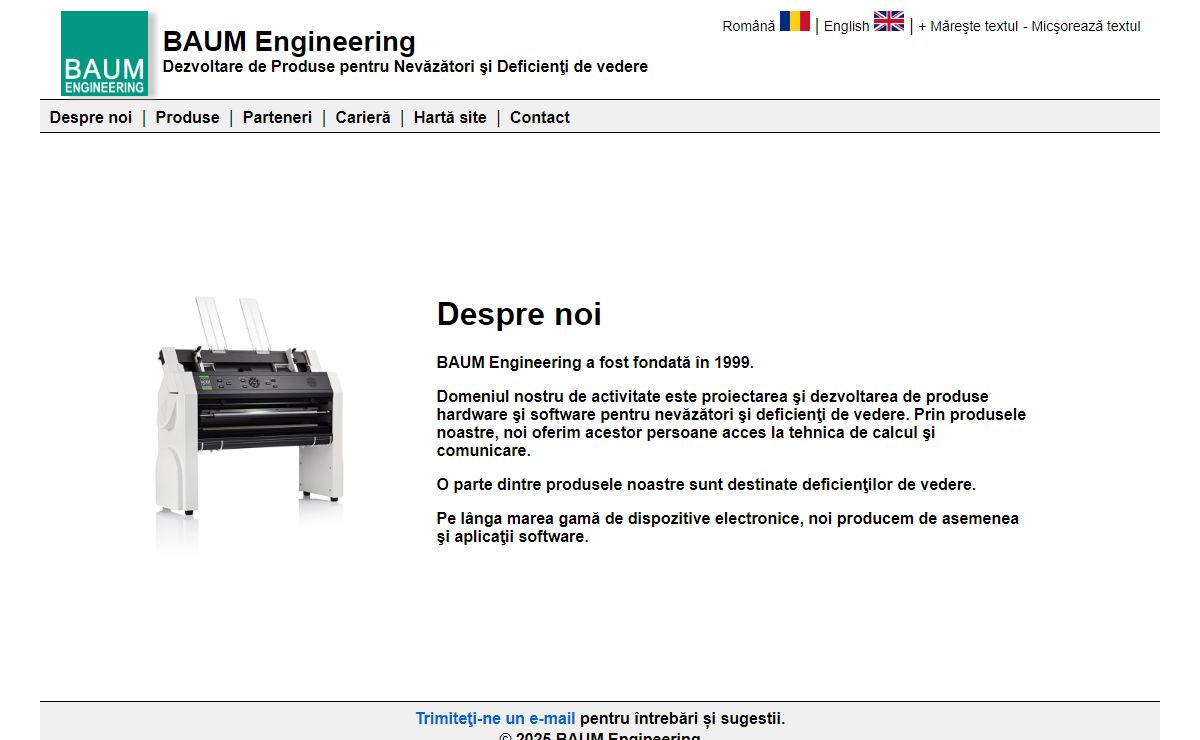 BAUM Engineering - Produse si servicii pentru nevazatori