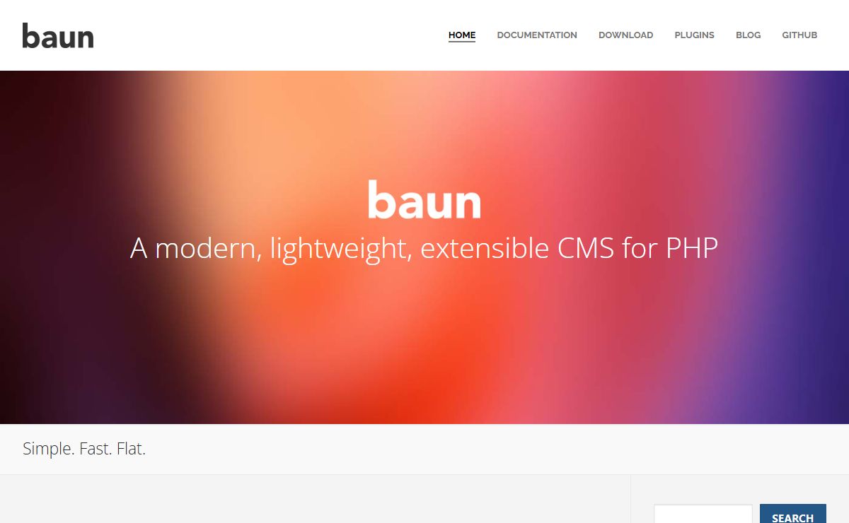 Baun – A modern, lightweight, extensible CMS for PHP