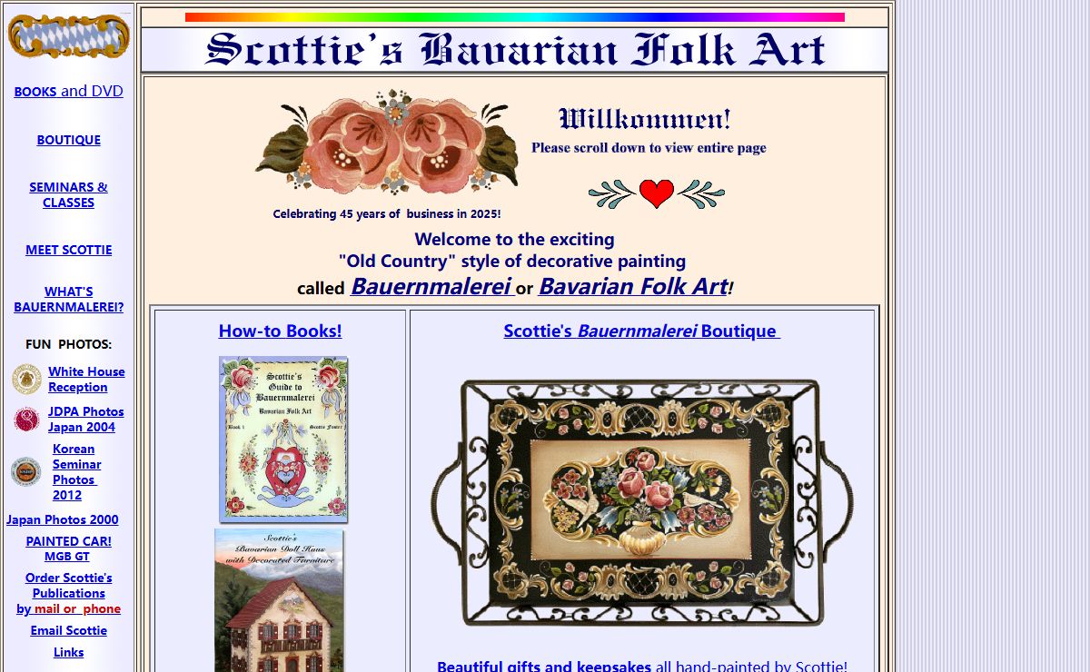 Scottie's Bavarian Folk Art, how-to books and video on German and Austrian style Bauernmalerei