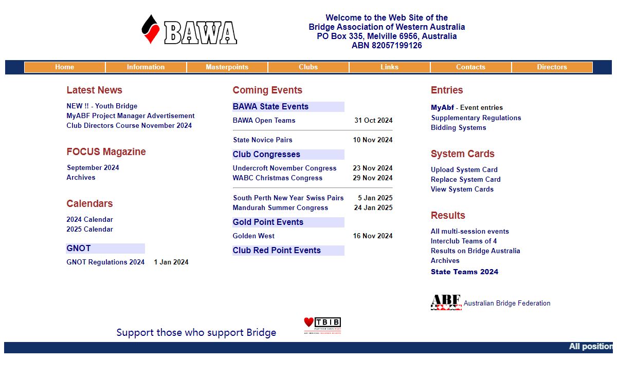 The Bridge Association of Western Australia.