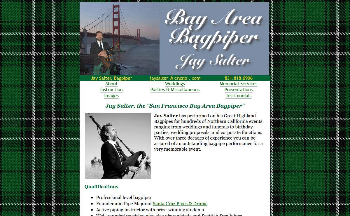 Jay Salter: Master Bagpiper for the San Francisco Bay Area
